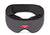 Straight-on front view of the grey Manta SOUND Sleep Mask, highlighting the central coral logo and turquoise electronic control icons on white.