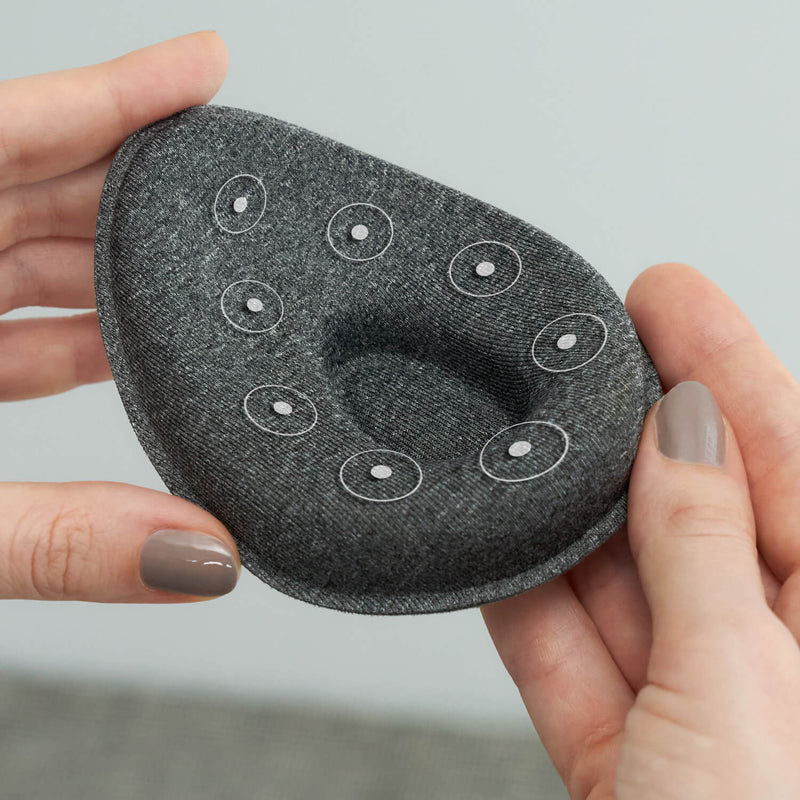 Applies gentle pressure around the eyes