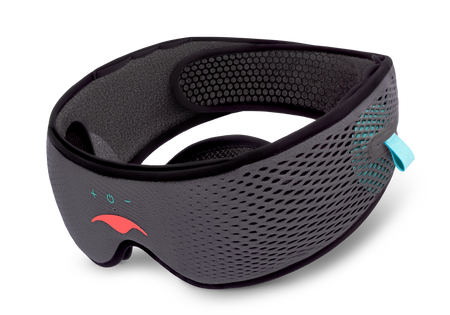 Gray Manta Sound Sleep Mask, angled view