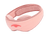 Three-quarter view of a Sunset Pink Manta SILK Sleep Mask on a white background, showcasing its smooth silk texture and contoured design.