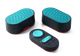 a group of blue and black speakers