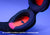 Close-up on the interior of an eye cup, with a pink highlighted overlay showing the tapered edge designed for side sleepers, captioned "Air bubble creates a perfect blackout seal".