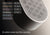 Close-up of the Stone White speaker with listed noise options. Text: 10 white noise and fan sounds.